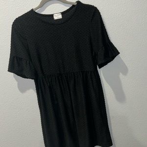 Black textured babydoll dress medium